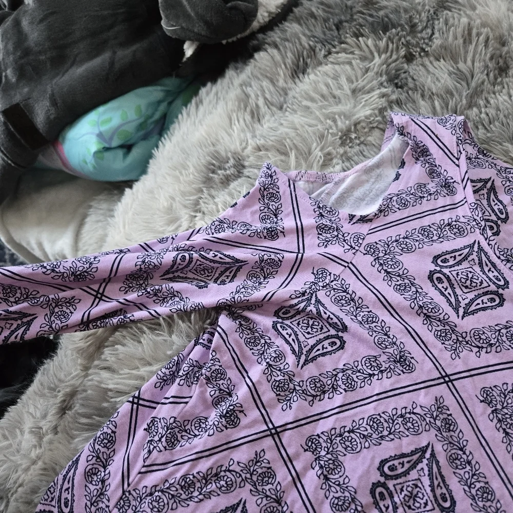 Patterned Purple Women's Top